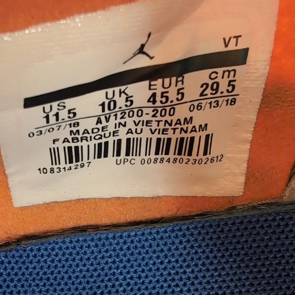 Jordan 88 Racer "Mowabb"  Birch/Game Royal-Bright Mandarin Mens Size 11.5 US - Picture 6 of 17